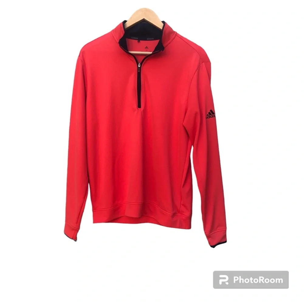 Adidas Golf PrimeGreen UPF 1/4 Zip Pullover Impact Orange